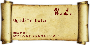 Uglár Lola névjegykártya